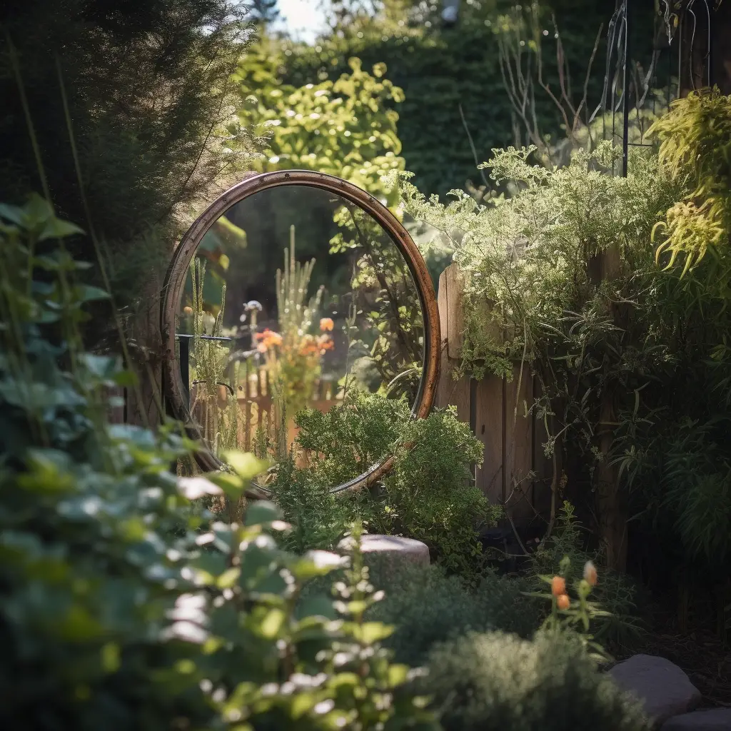 Install a Garden Mirror to Create an Illusion of Space and Add a Touch of Magic
